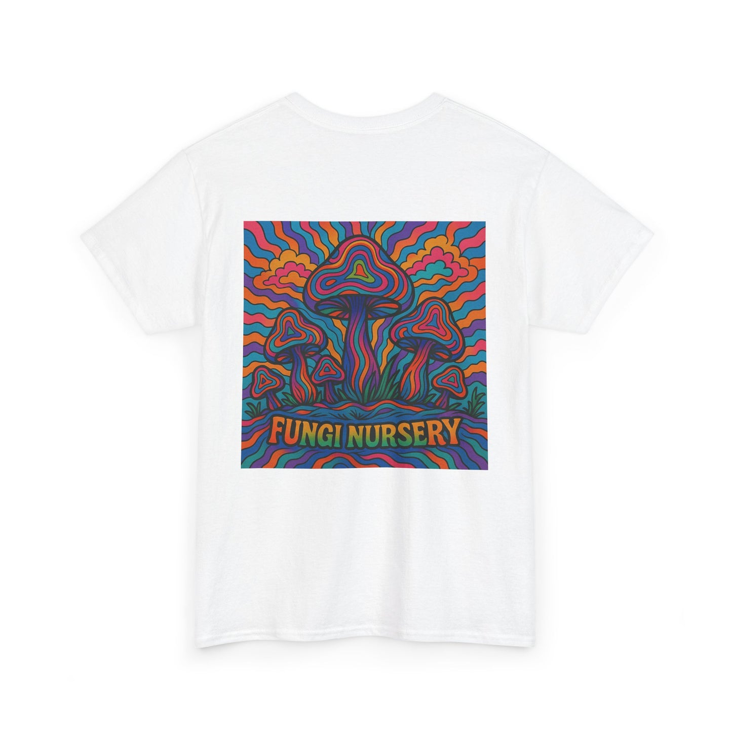 Colorful Fungi Nursery Tee - Unisex Cotton Shirt, Psychedelic Graphic Tee, Mushroom Art Shirt, Gift for Nature Lovers, Casual Wear