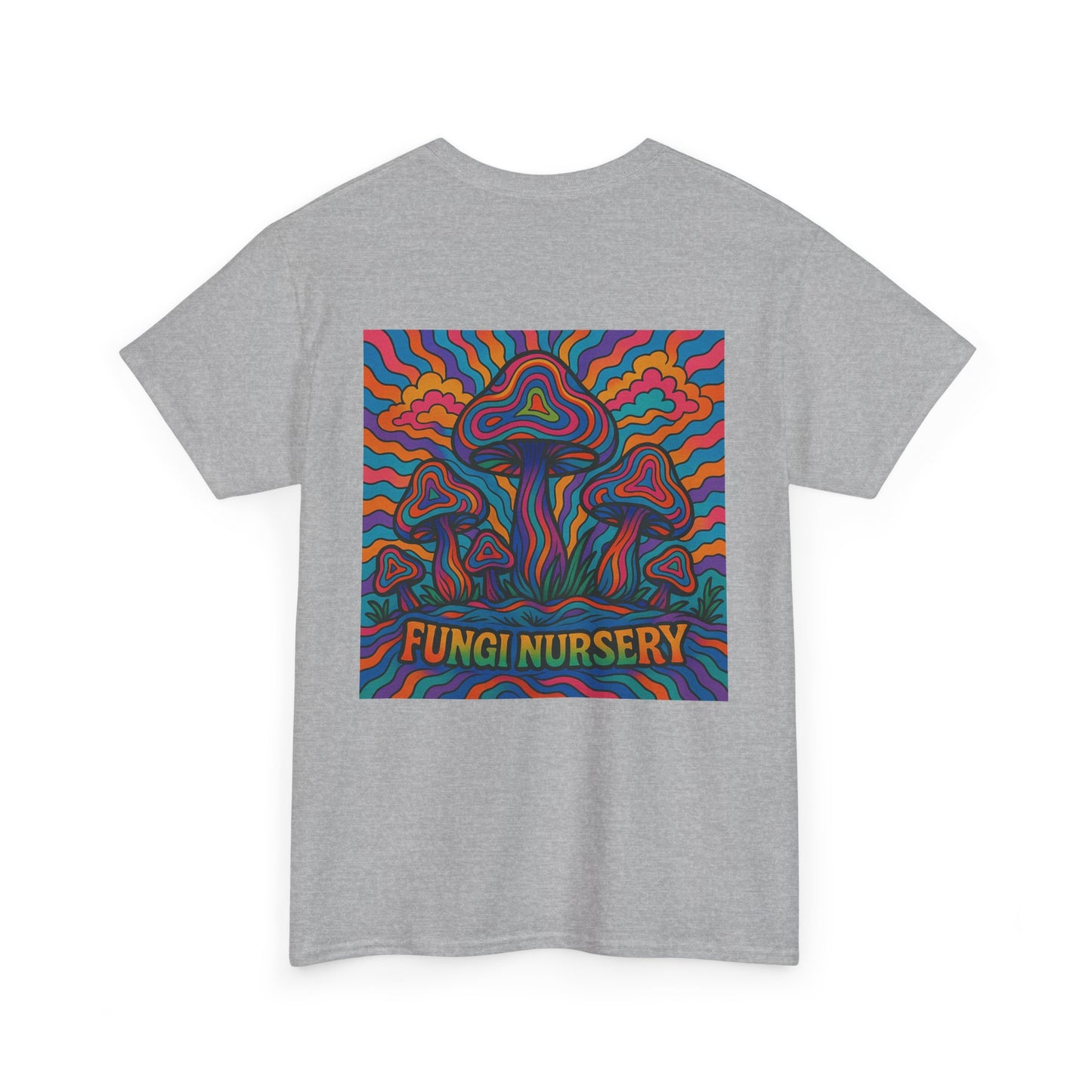 Colorful Fungi Nursery Tee - Unisex Cotton Shirt, Psychedelic Graphic Tee, Mushroom Art Shirt, Gift for Nature Lovers, Casual Wear