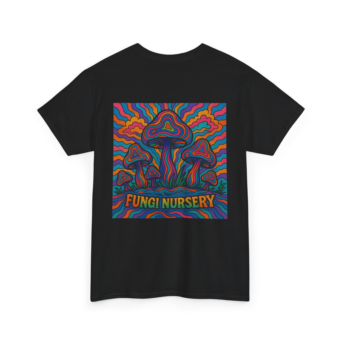 Colorful Fungi Nursery Tee - Unisex Cotton Shirt, Psychedelic Graphic Tee, Mushroom Art Shirt, Gift for Nature Lovers, Casual Wear