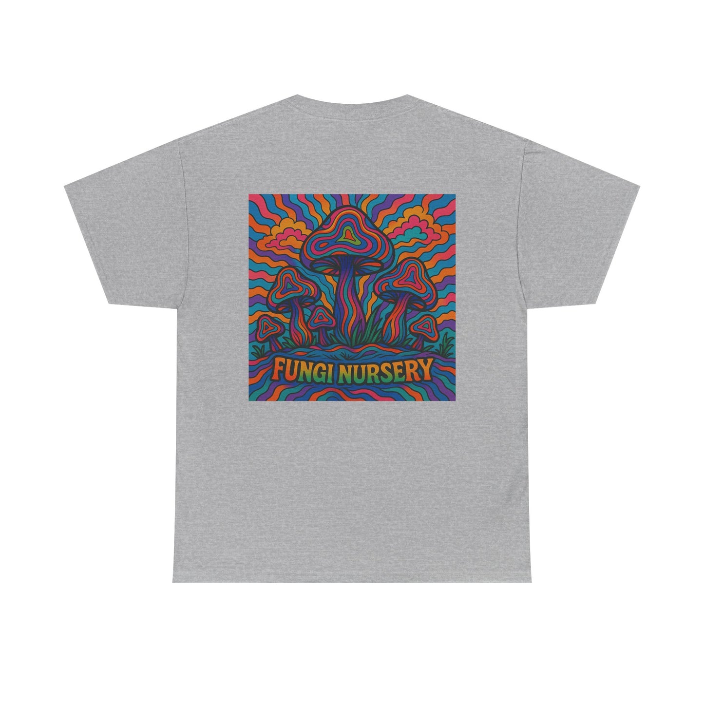 Colorful Fungi Nursery Tee - Unisex Cotton Shirt, Psychedelic Graphic Tee, Mushroom Art Shirt, Gift for Nature Lovers, Casual Wear