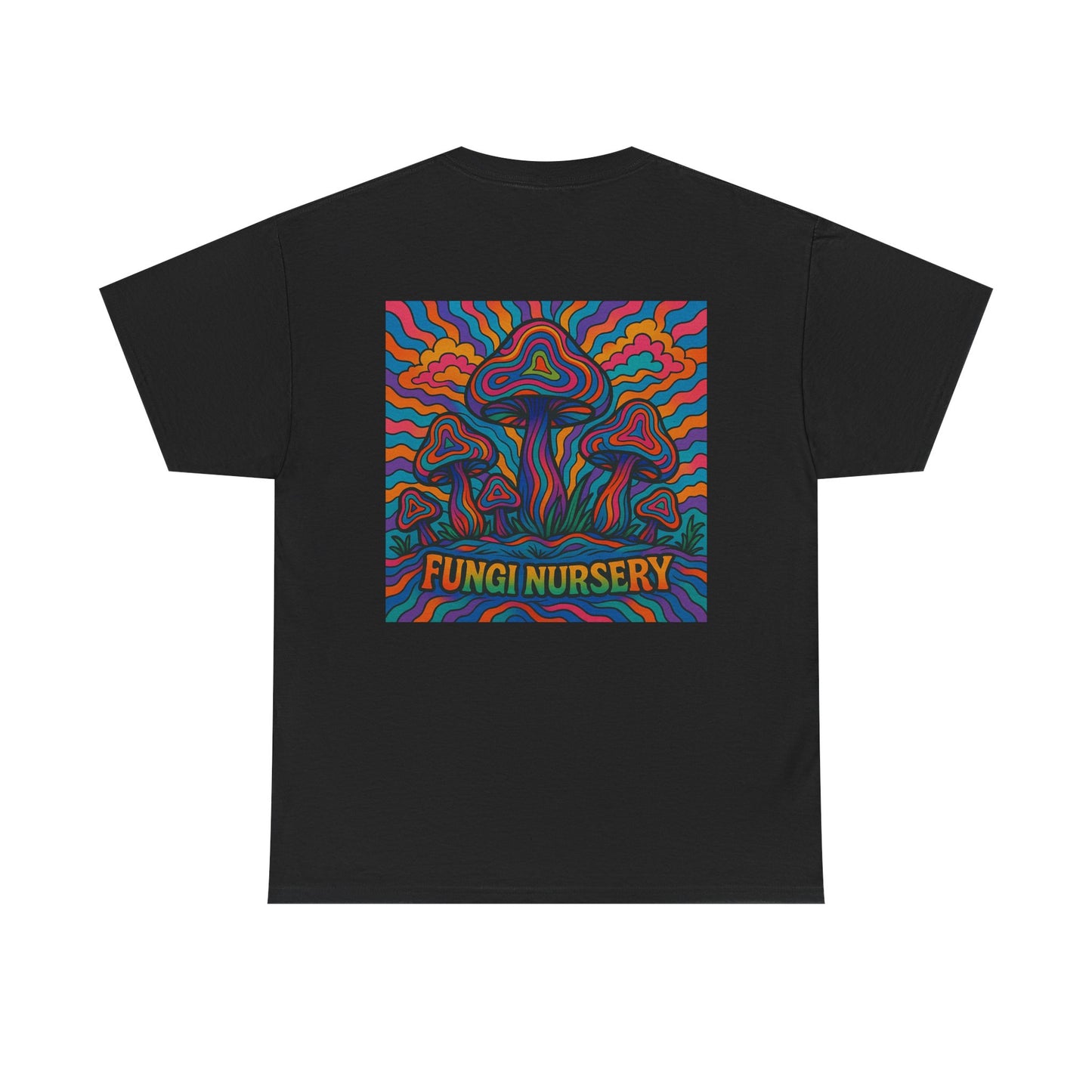 Colorful Fungi Nursery Tee - Unisex Cotton Shirt, Psychedelic Graphic Tee, Mushroom Art Shirt, Gift for Nature Lovers, Casual Wear