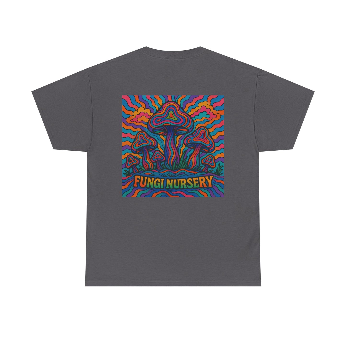 Colorful Fungi Nursery Tee - Unisex Cotton Shirt, Psychedelic Graphic Tee, Mushroom Art Shirt, Gift for Nature Lovers, Casual Wear