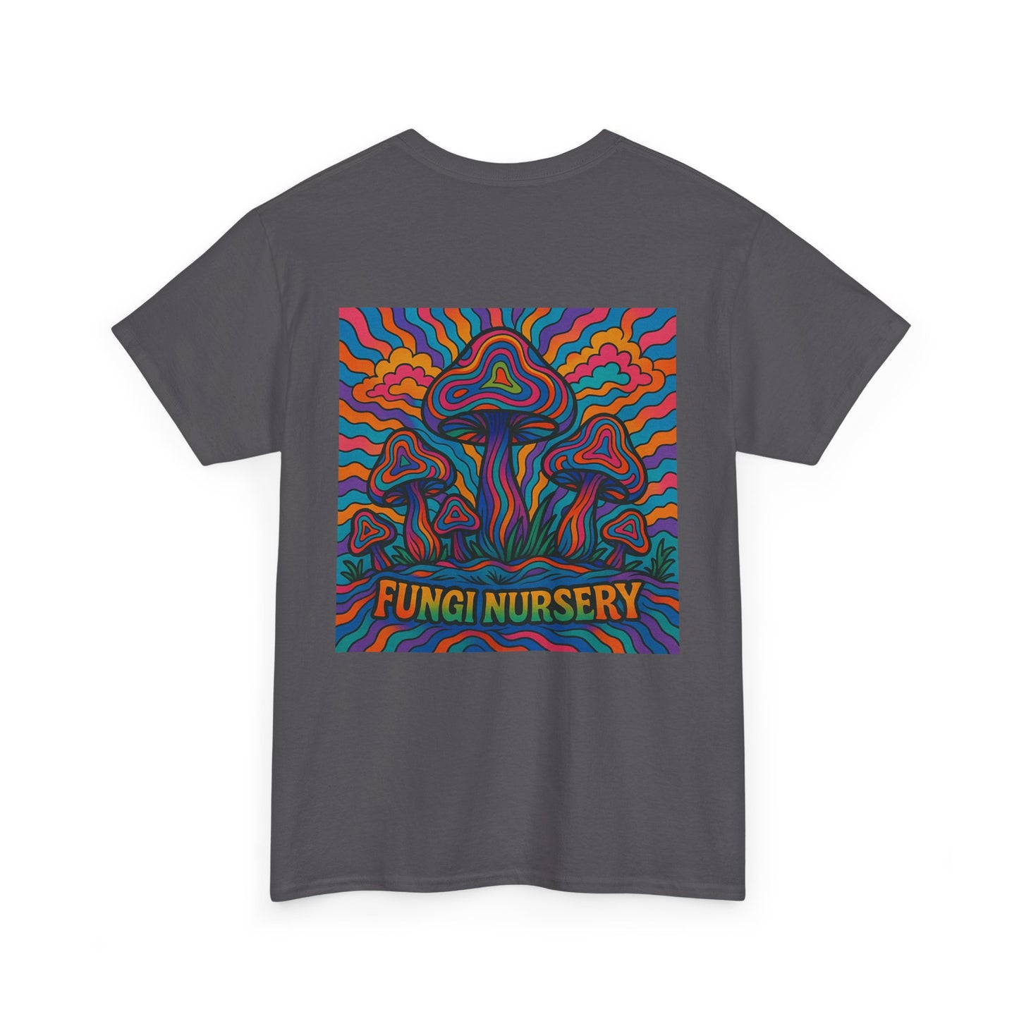 Colorful Fungi Nursery Tee - Unisex Cotton Shirt, Psychedelic Graphic Tee, Mushroom Art Shirt, Gift for Nature Lovers, Casual Wear